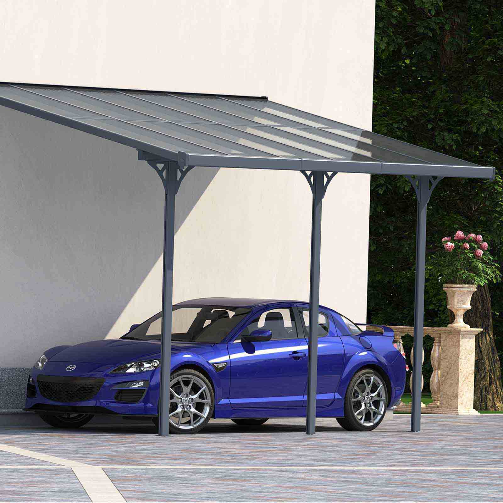 Toldo de parede em alumínio 495x300x225/270 cm (15 m²) Elliot Marquesina de pared de aluminio 495x300x225/270 cm (15 m²) Elliot