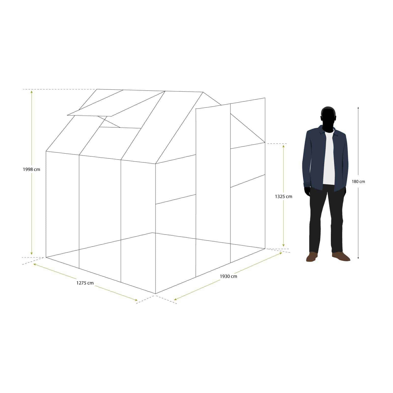 Estufa em policarbonato e alumínio 188x193x190 cm (3,63 m²) Lunada Invernadero de policarbonato y aluminio 188x193x190 cm (3,63 m²) Lunada