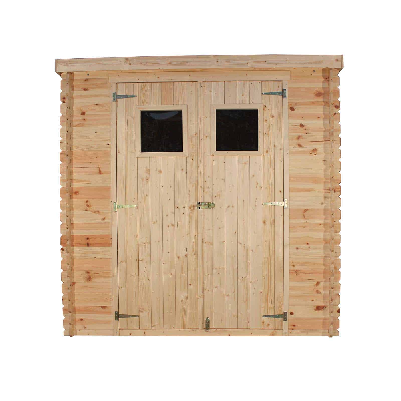 Abrigo de madeira com encaixe macho/fêmea 204x204x189/200 (4,16 m²) Sergei Caseta de madera machihembrada 204x204x189/200 (4,16 m²) Sergei