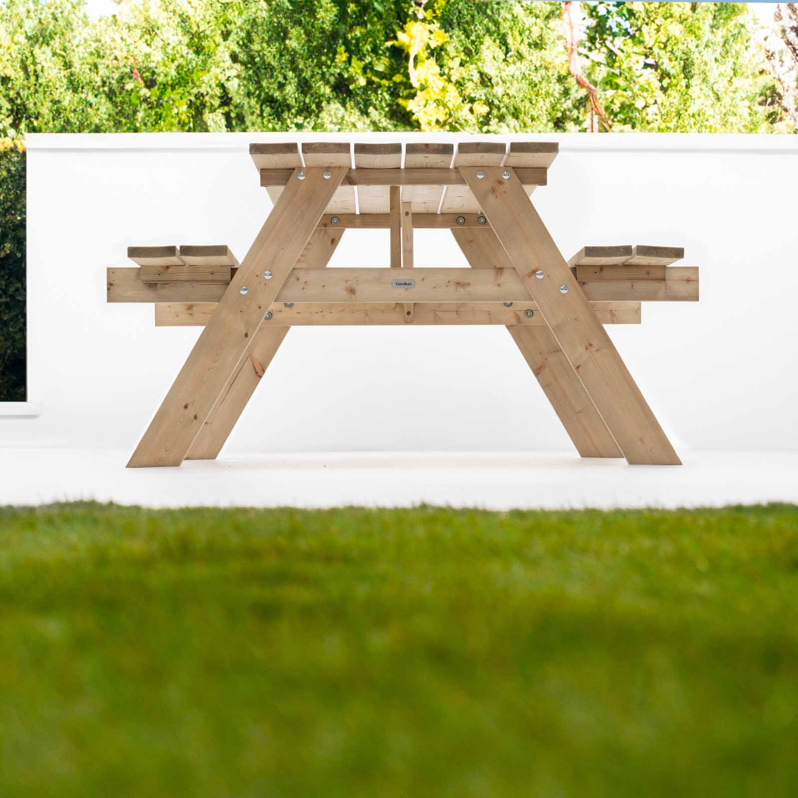 Mesa de piquenique em madeira 177x151x77 Solid (6-8 pax) Mesa de piquenique em madeira 177x151x77 Solid (6-8 pax) - Image 3