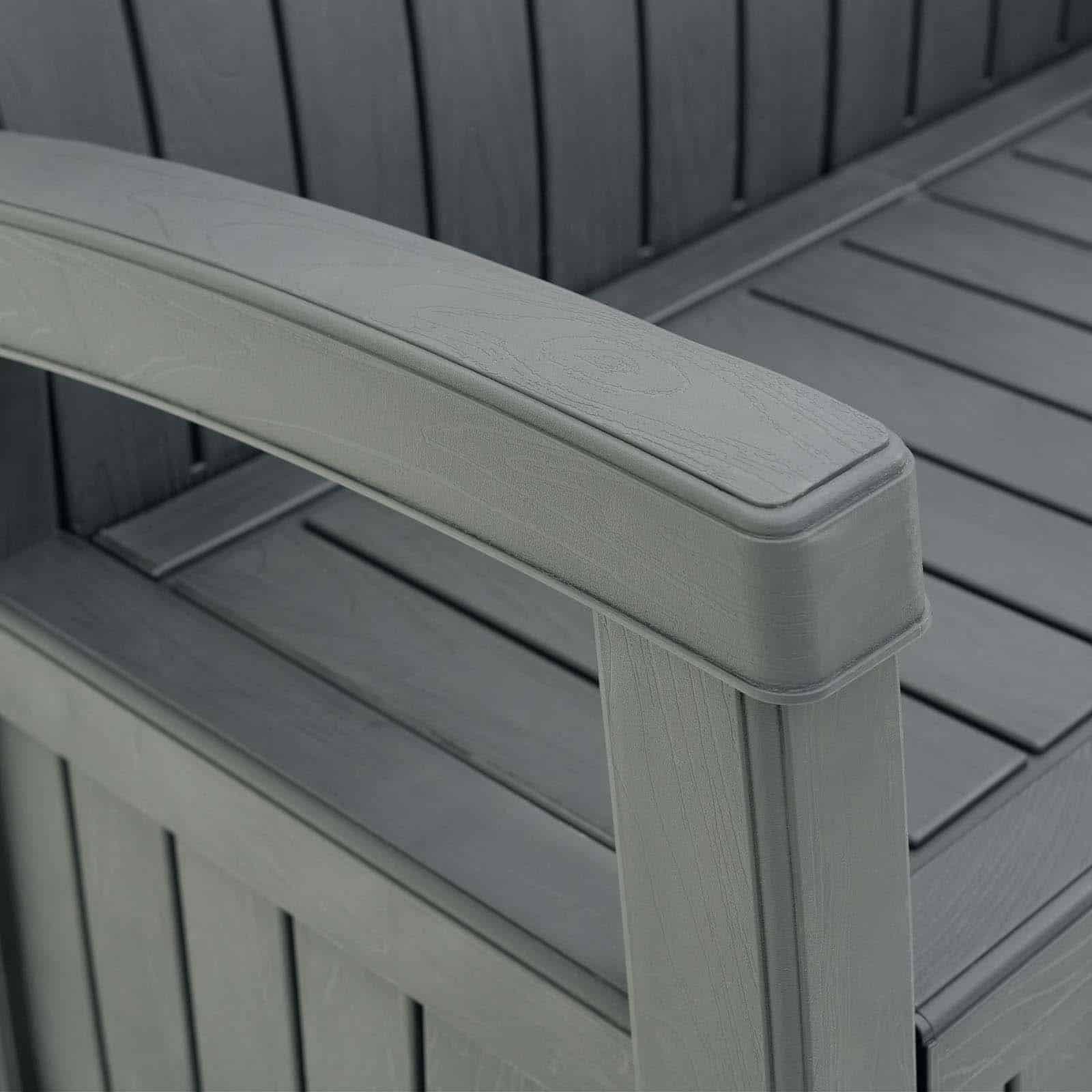 Banco de resina 124x66x90 cm (230L) Vita cinzento Banco arcón resina 124x66x90 cm (230L) Vita gris