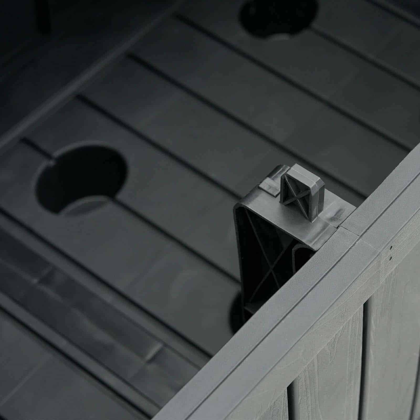 Banco de resina 124x66x90 cm (230L) Vita cinzento Banco arcón resina 124x66x90 cm (230L) Vita gris