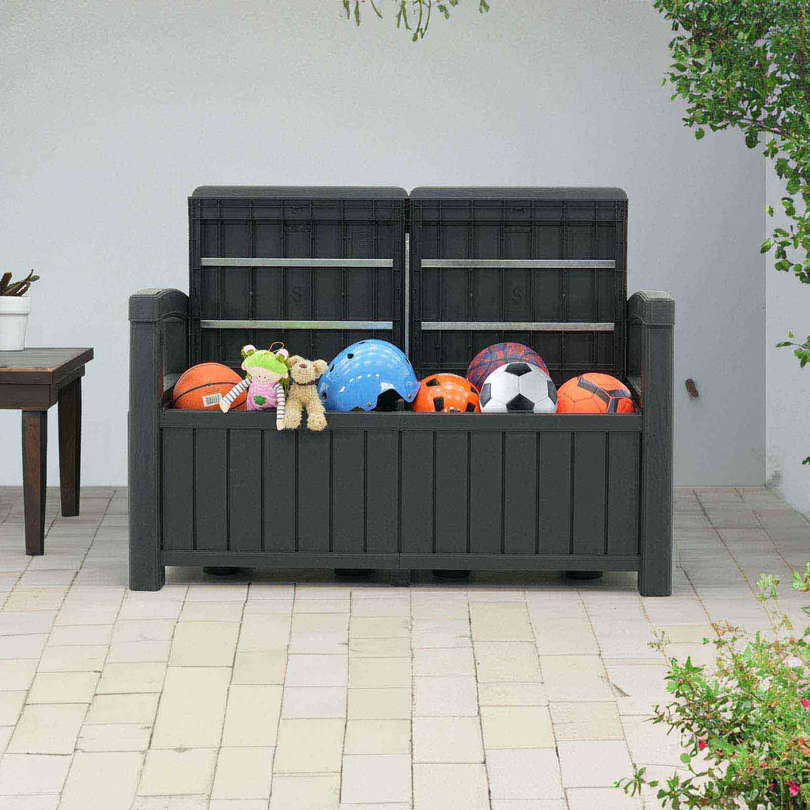 Banco de resina 124x66x90 cm (230L) Vita cinzento Banco de resina 124x66x90 cm (230L) Vita cinzento - Image 10