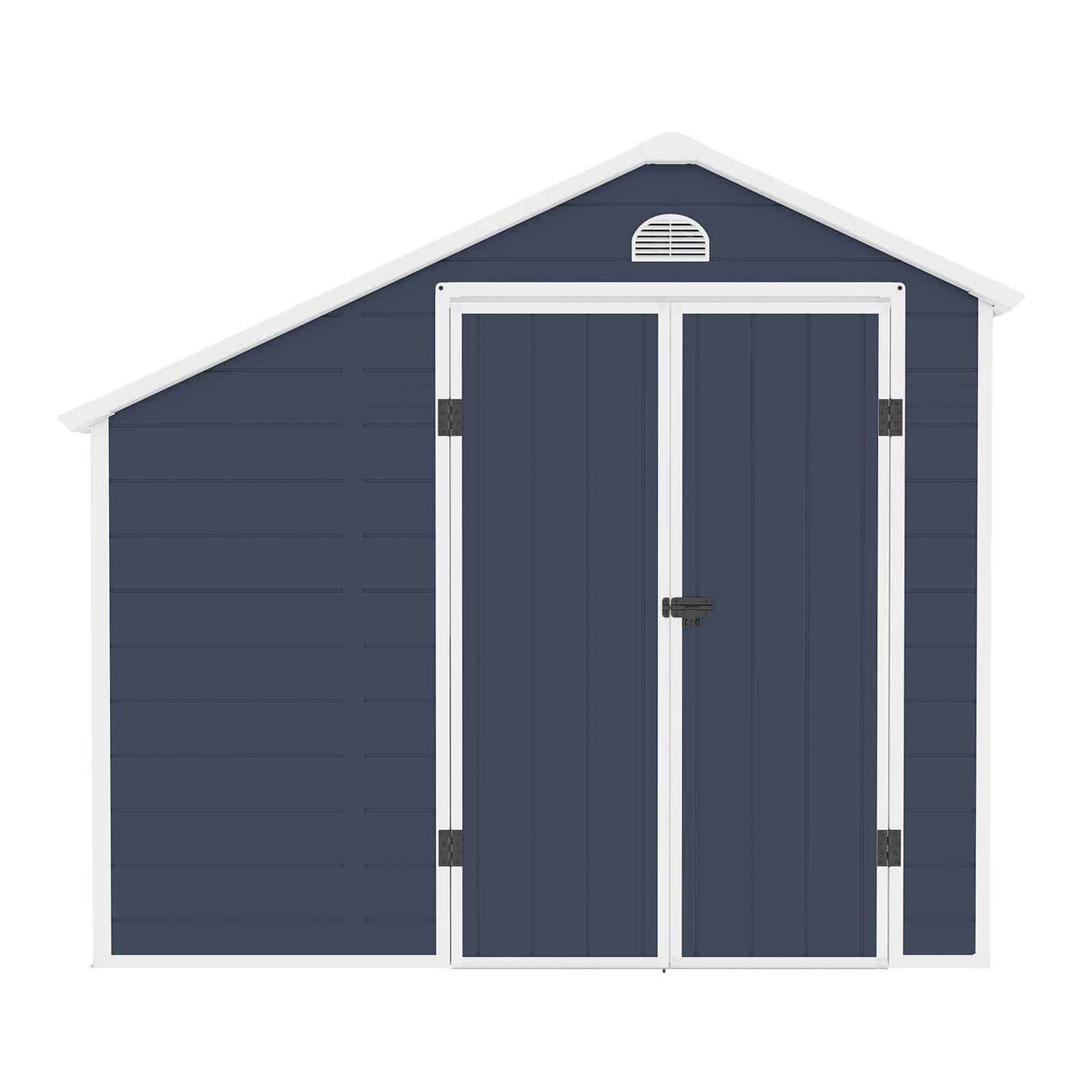 Abrigo de jardim em resina com lenheiro 260x192x226 cm (5 m²) Sylvana B cinzento Caseta jardín resina con leñero 260x192x226 cm (5 m²) Sylvana B gris