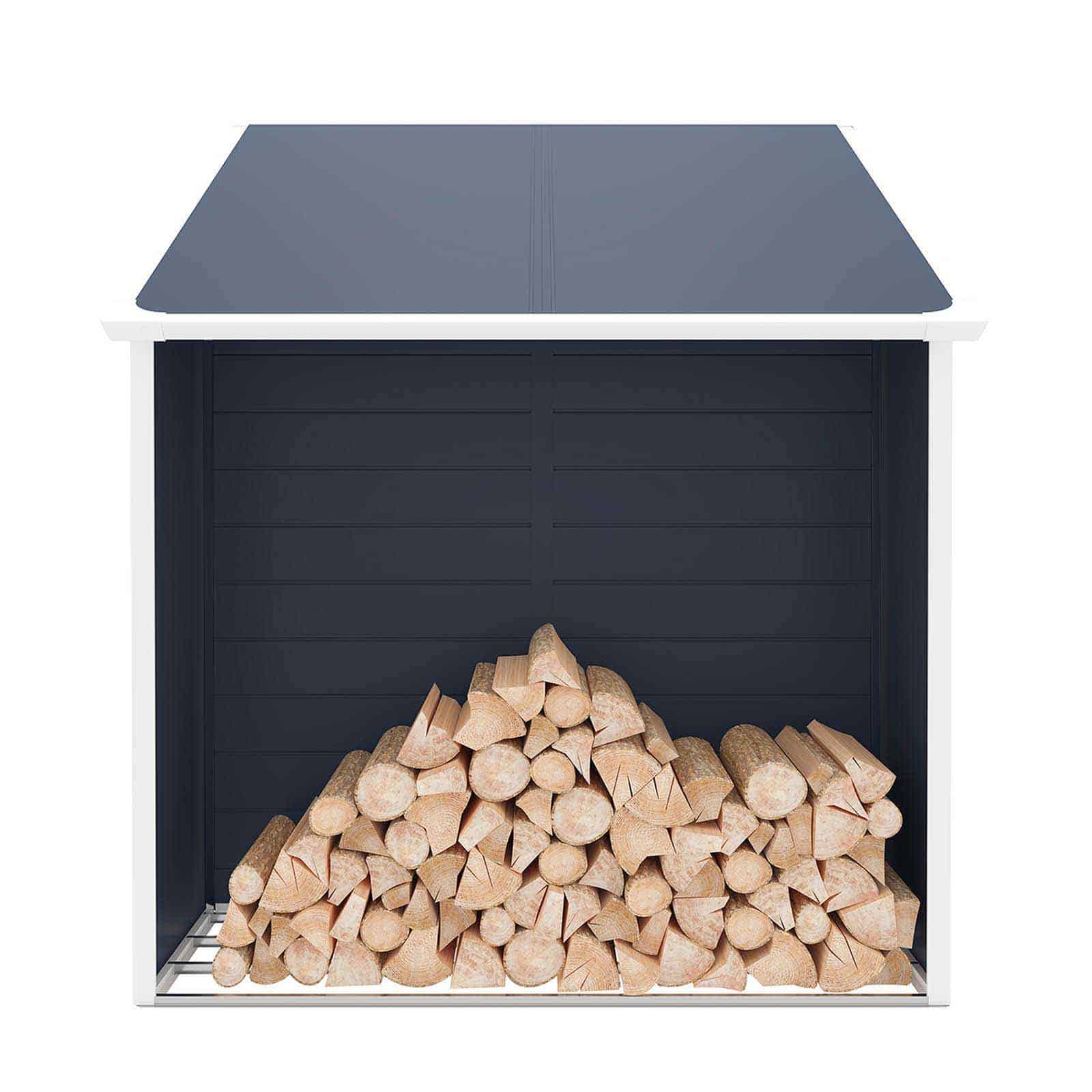 Abrigo de jardim em resina com lenheiro 260x192x226 cm (5 m²) Sylvana B cinzento Caseta jardín resina con leñero 260x192x226 cm (5 m²) Sylvana B gris