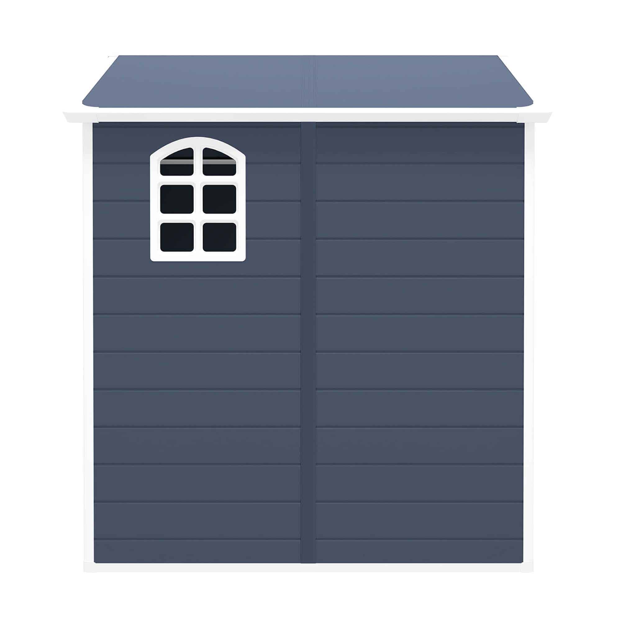 Abrigo de jardim em resina com lenheiro 260x192x226 cm (5 m²) Sylvana B cinzento Caseta jardín resina con leñero 260x192x226 cm (5 m²) Sylvana B gris