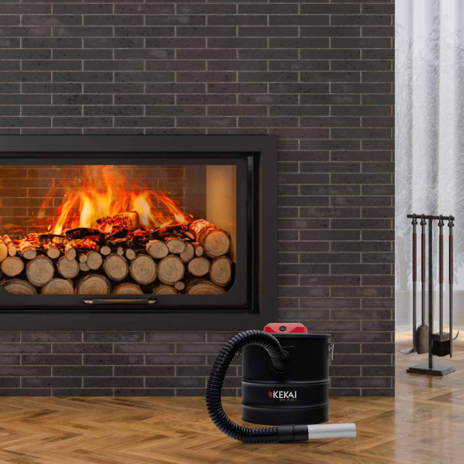 Aspirador para cinzas (18L) 1200W KEKAI Trajano preto Aspirador de cenizas (18L) 1200W KEKAI Trajano negro