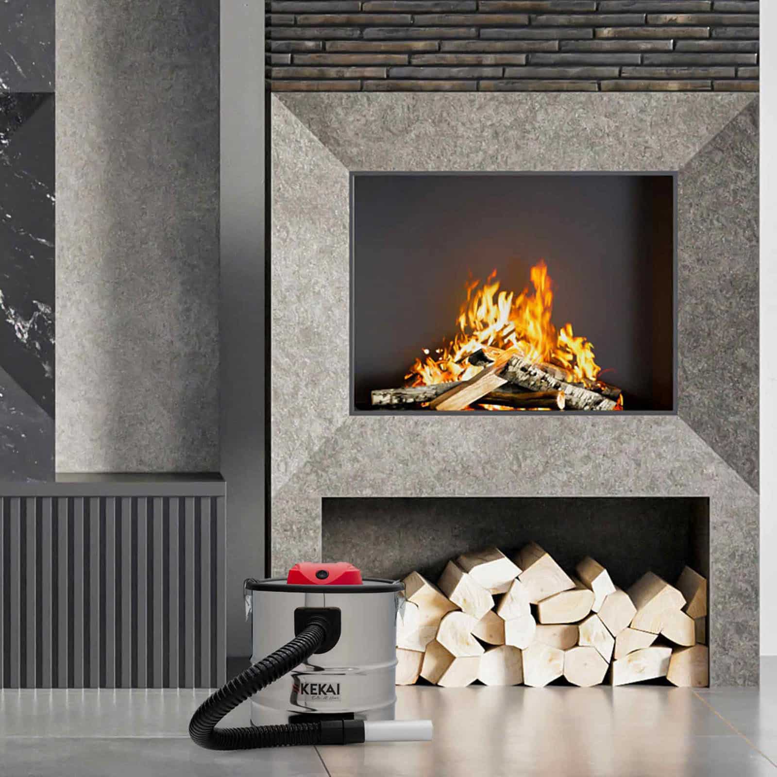 Aspirador para cinzas (18L) 1200W KEKAI Trajano inox Aspirador de cenizas (18L) 1200W KEKAI Trajano inox