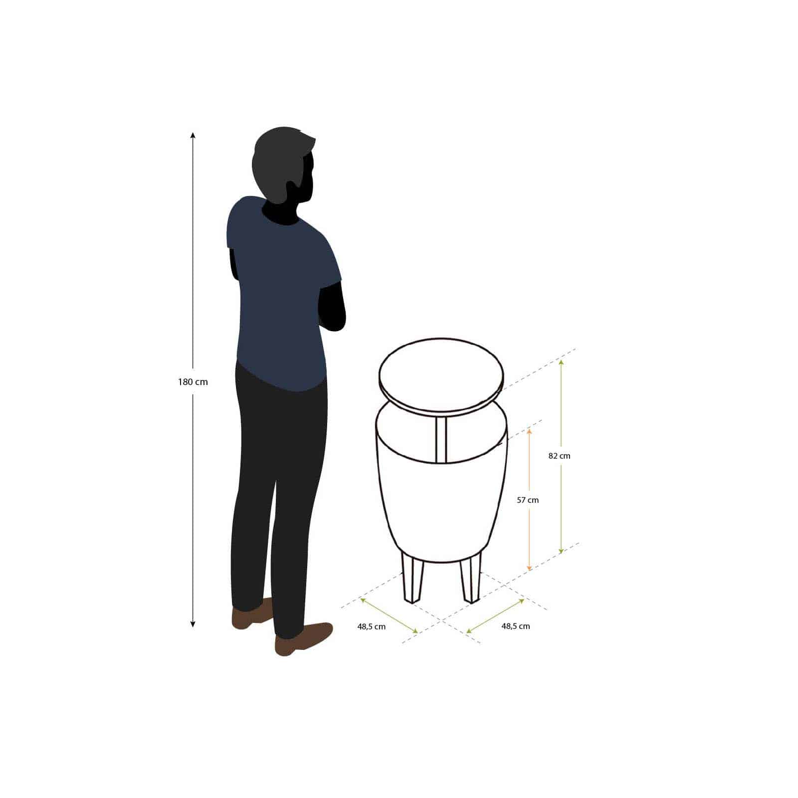 Mesa térmica de resina 48,5x48,5x57/82 cm (37 L) Cosmopolitan bege Mesa nevera de resina 48,5x48,5x57/82 cm (37 L) Cosmopolitan beige