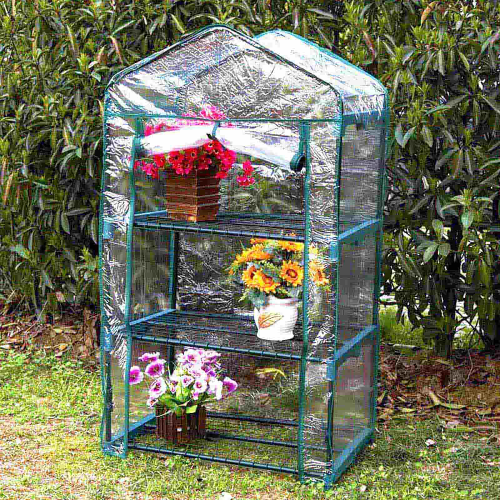 Estufa PVC e Aço 3 prateleiras 69x49x130 cm Leaf I Estufa PVC e Aço 3 prateleiras 69x49x130 cm Leaf I - Image 2