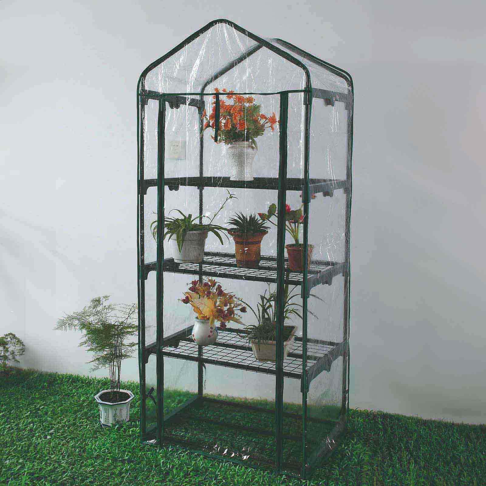 Estufa PVC/Polietileno 3 Prateleiras 69x49x125 cm Leaf I Estufa PVC/Polietileno 3 Prateleiras 69x49x125 cm Leaf I - Image 2