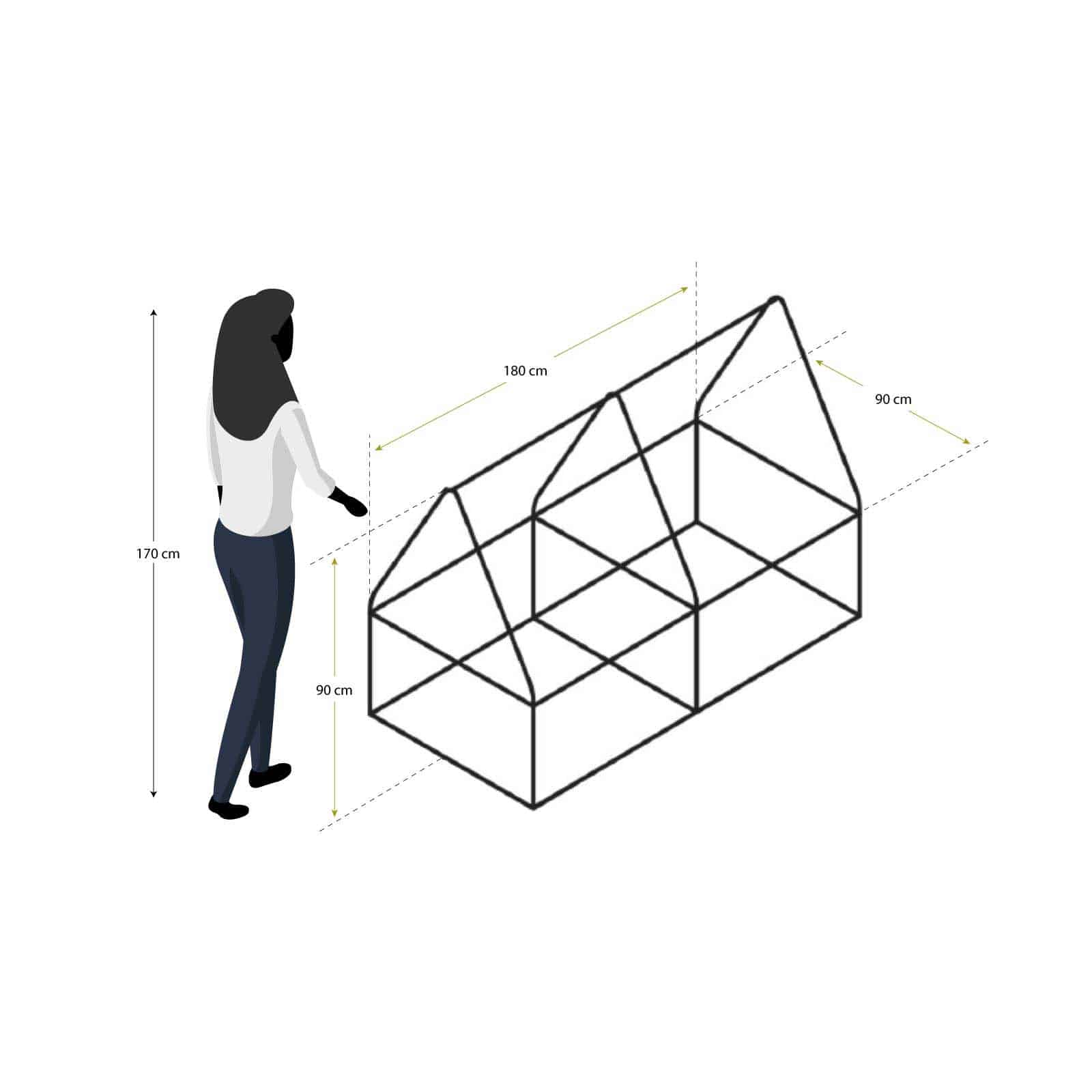 Estufa PVC e Aço 180x90x90 cm New Leaf Horizontal Invernadero PVC/Acero 180x90x90 cm Leaf Horizontal