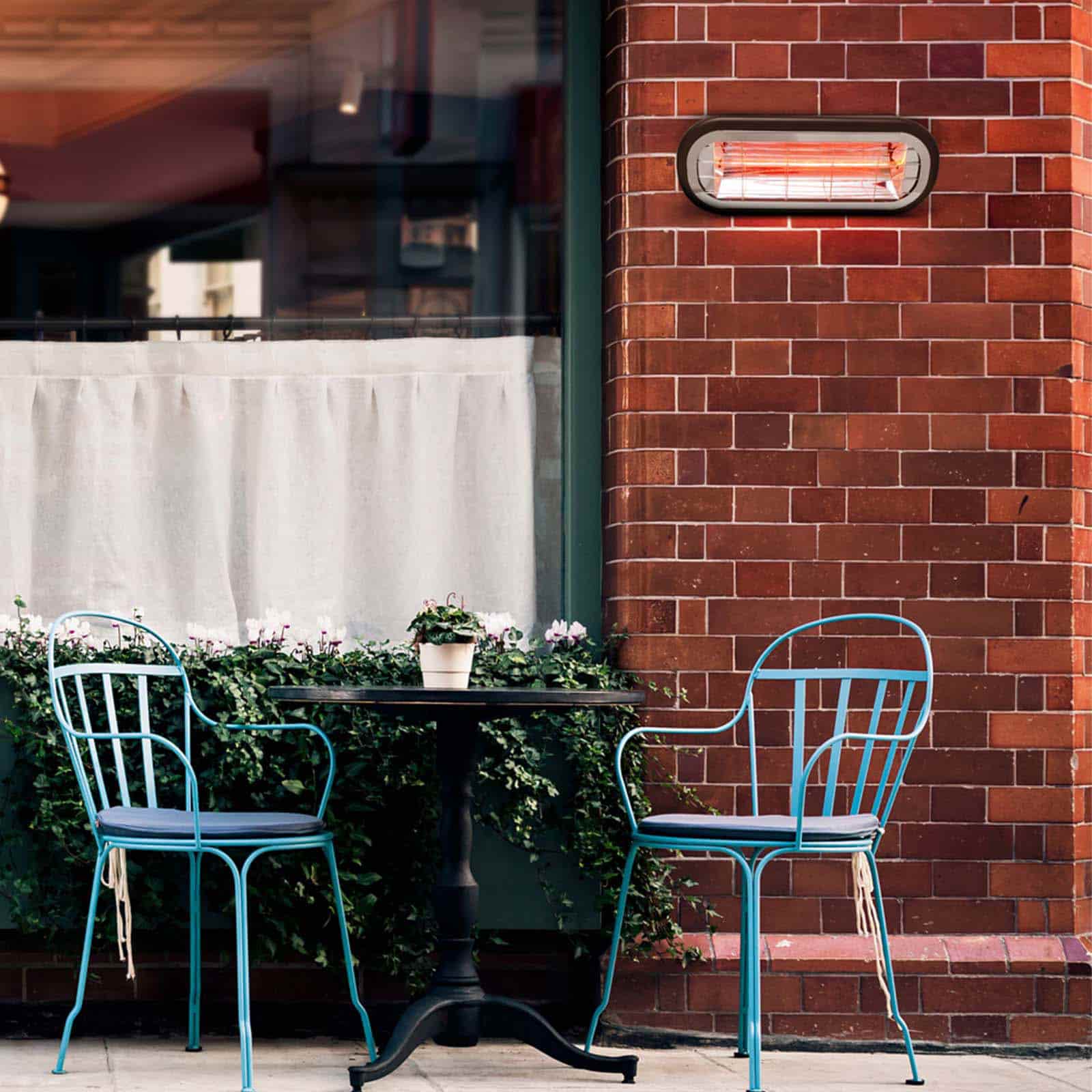 Aquecedor exterior de teto/parede a infravermelhos 2000W KEKAI Slim Black Estufa exterior de techo/pared infrarrojos 2000W KEKAI Slim Black