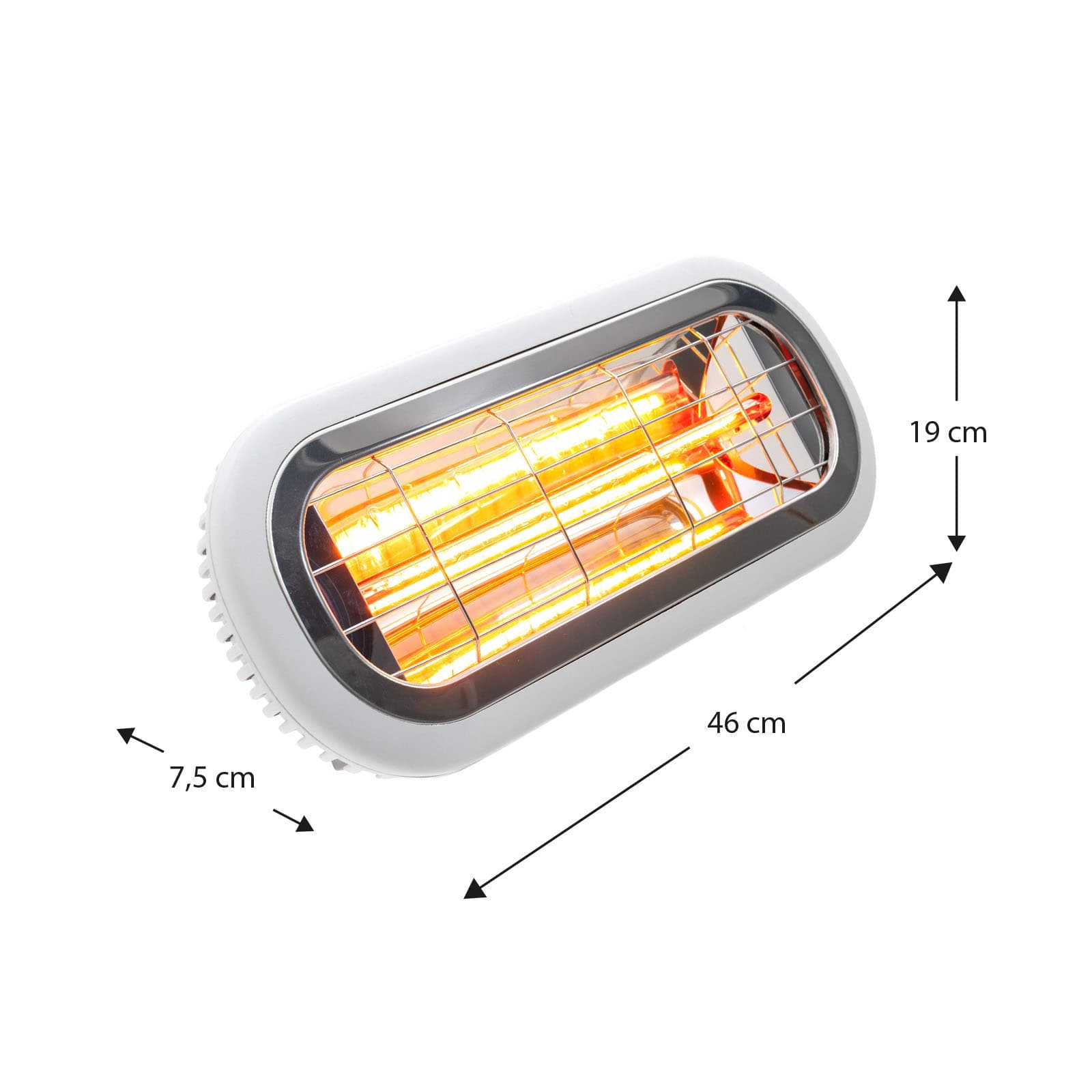 Aquecedor exterior de teto/parede a infravermelhos 2000W KEKAI Slim White Estufa exterior de techo/pared infrarrojos 2000W KEKAI Slim White