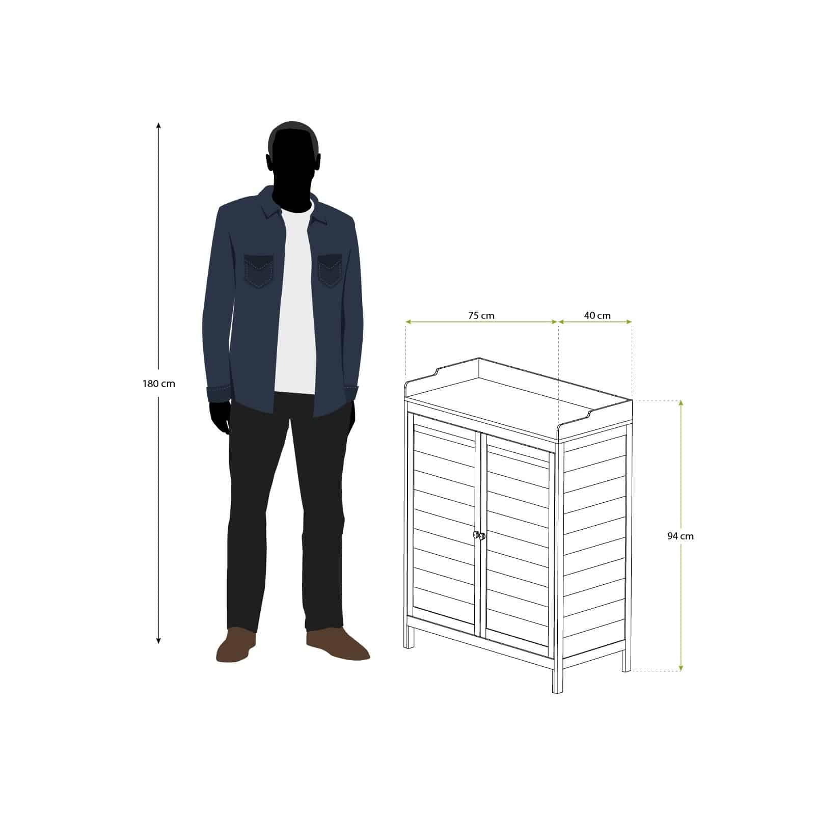 Armário de madeira para exterior com tampo de trabalho 75x40x94 cm Ally Armário de madeira para exterior com tampo de trabalho 75x40x94 cm Ally - Image 4