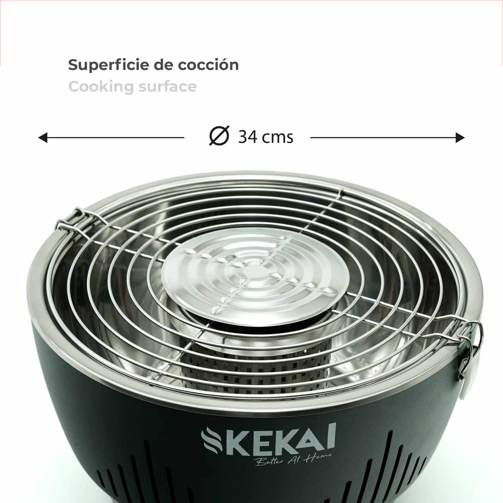 Churrasqueira de mesa portátil KEKAI Crater cinzenta Barbacoa de mesa portátil KEKAI Crater gris