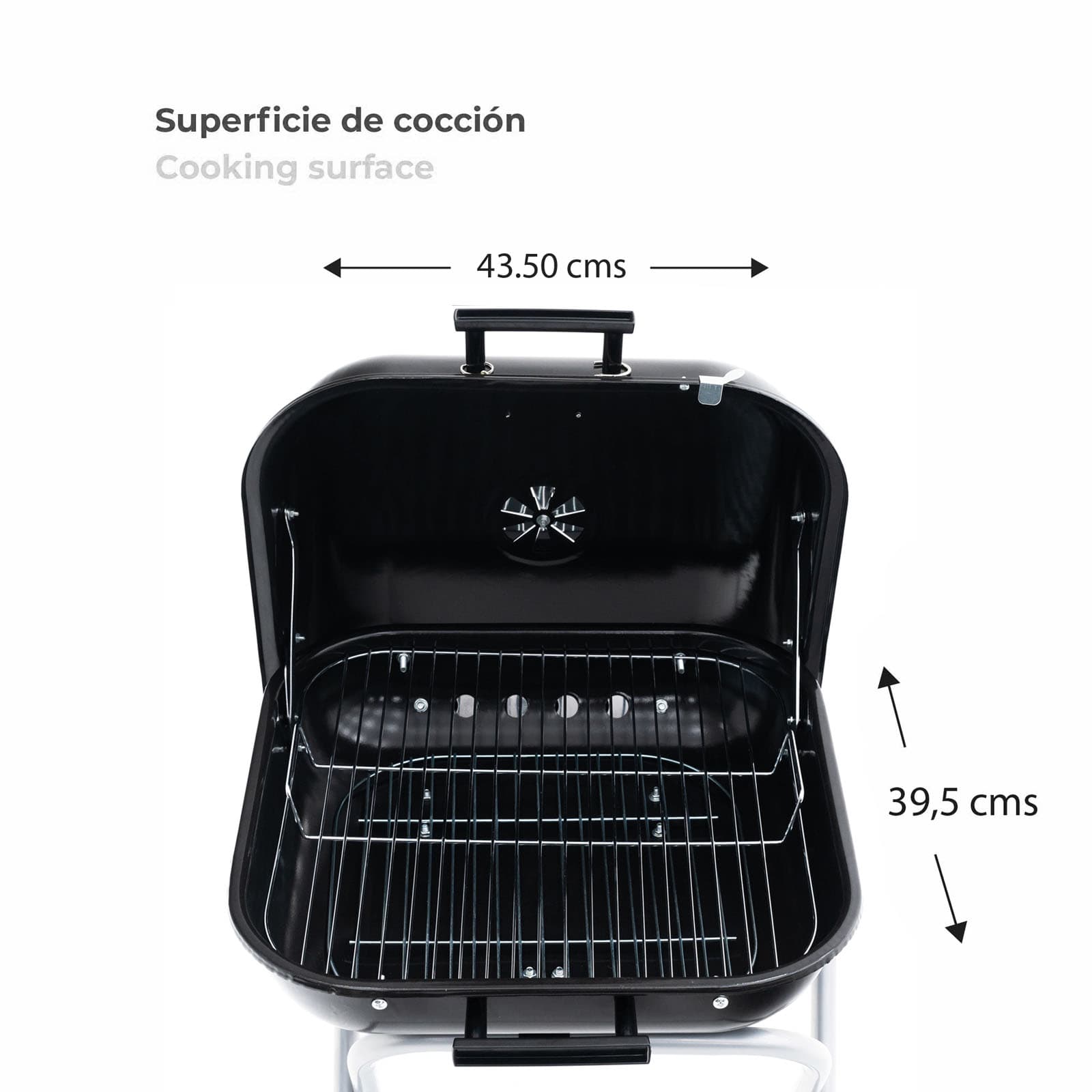 Churrasqueira dobrável 50x47x79 cm KEKAI Flathead preta Barbacoa plegable 50x47x79 cm KEKAI Flathead negra