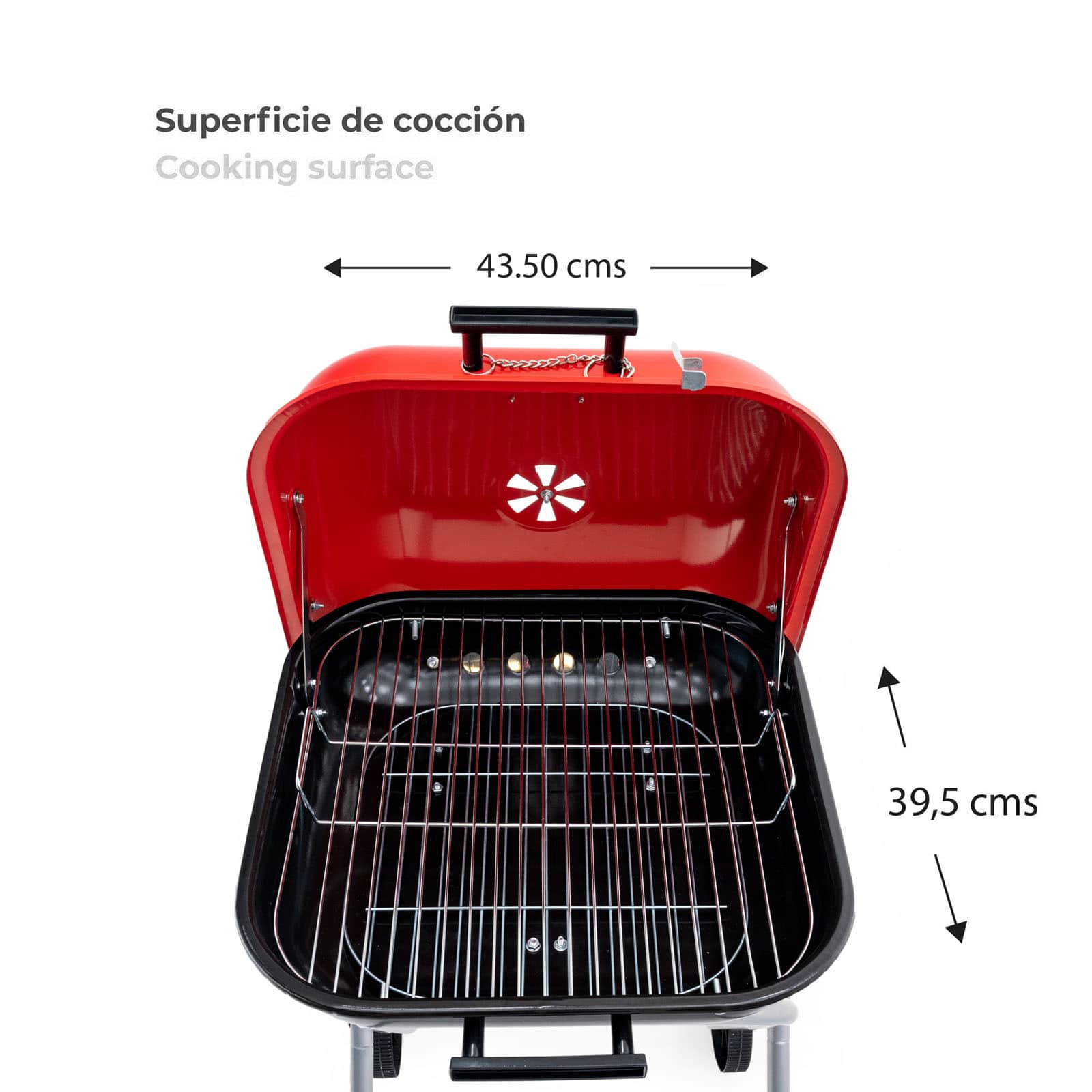 Churrasqueira dobrável 50x47x79 cm KEKAI Flathead vemelha Barbacoa plegable 50x47x79 cm KEKAI Flathead roja