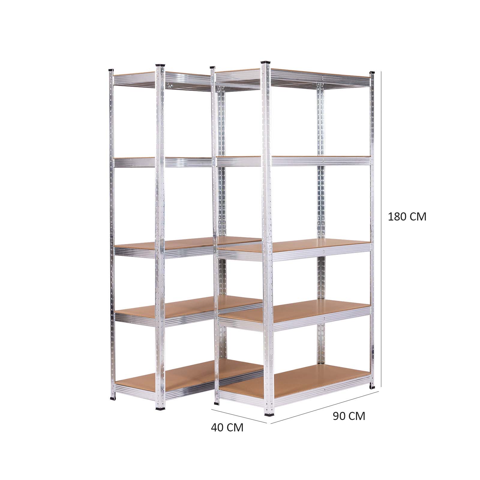 Estantes galvanizadas (2 unid.) 90x40x180 cm Catter House Max Pro (até 875 kg) Estanterías galvanizadas (2 uds.) 90x40x180 cm CatterHouse Max Pro (hasta 875 kg)