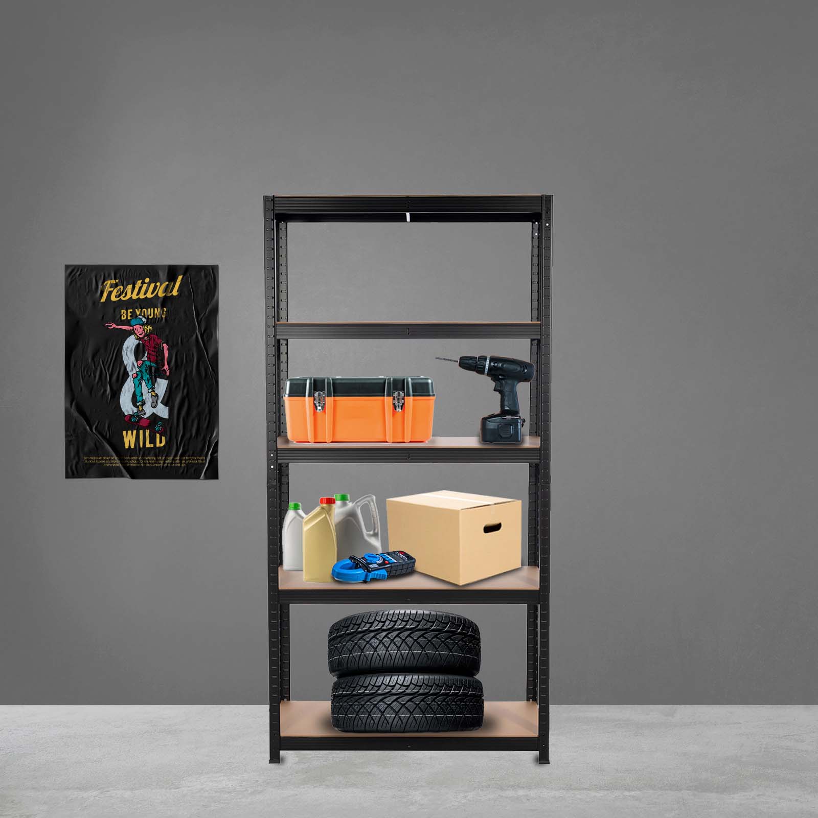 Estante metálica Catter House Hans Plus 90x40x180 cm até 875 kg Estantería metálica 90x40x180 cm CatterHouse Hans Plus hasta 875 kg