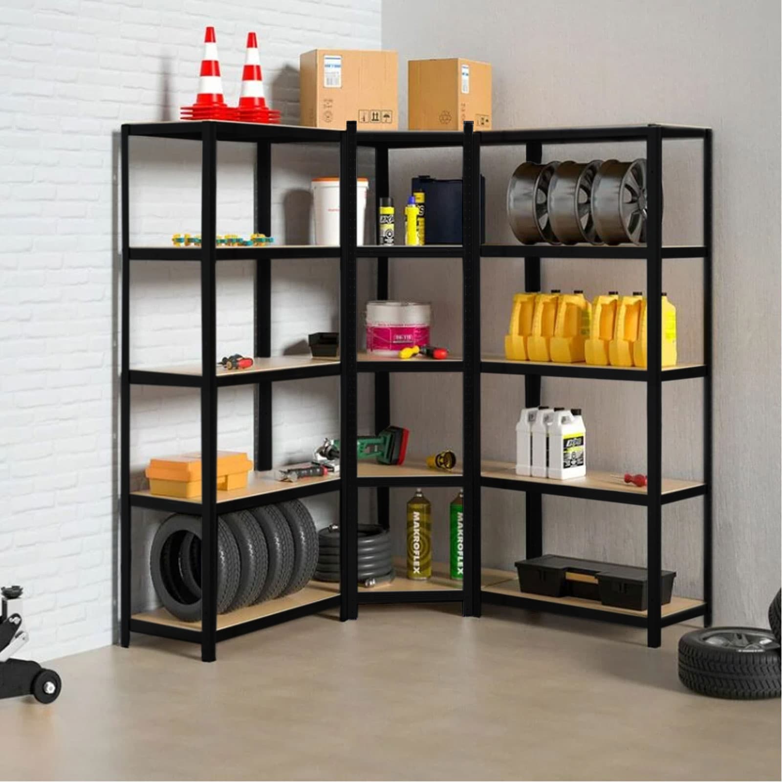 Estante metálica de canto Catter House Hans Plus 70x40x180 cm (até 875 kg) Estantería metálica esquina 70x40x180 cm CatterHouse Hans Plus (hasta 875 kg)