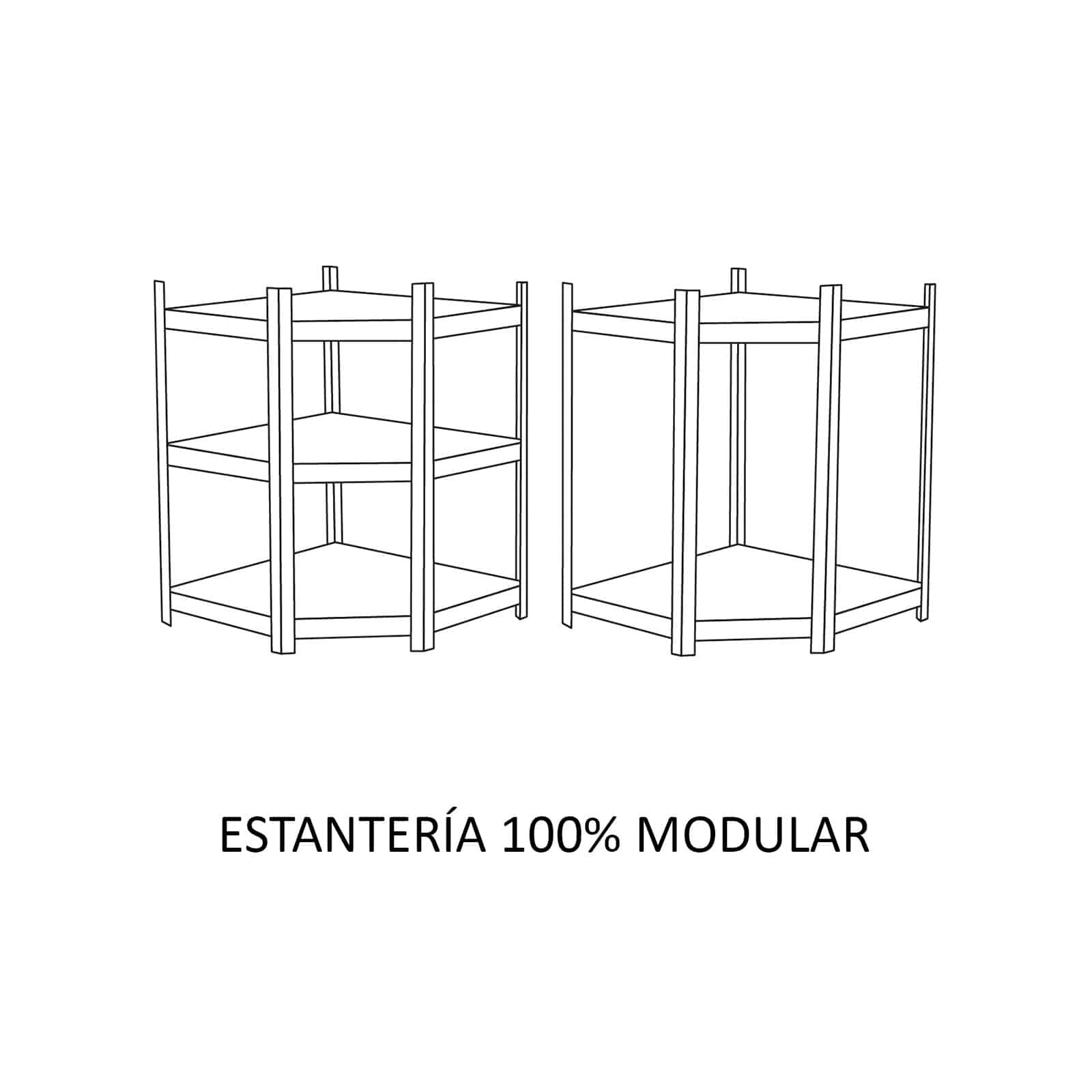 Estante metálica de canto Catter House Hans Plus 70x40x180 cm (até 875 kg) Estantería metálica esquina 70x40x180 cm CatterHouse Hans Plus (hasta 875 kg)