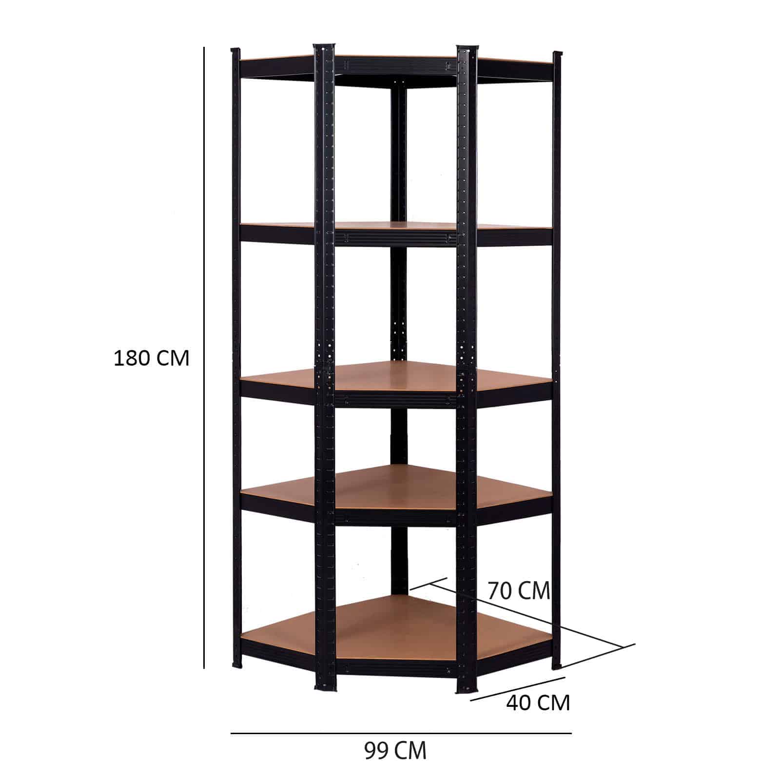 Estante metálica de canto Catter House Hans Plus 70x40x180 cm (até 875 kg) Estantería metálica esquina 70x40x180 cm CatterHouse Hans Plus (hasta 875 kg)