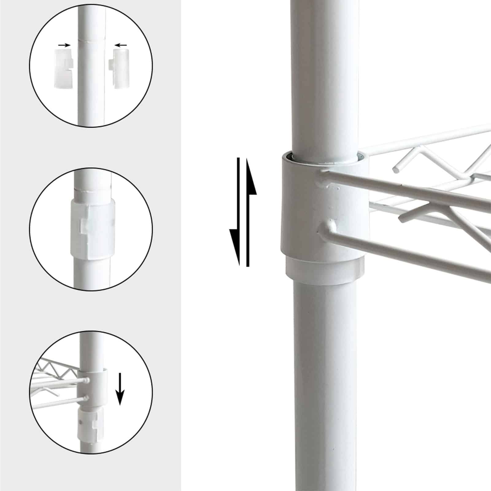 Estante com grelha branco Klaus 160 da Catter House Estantería rejilla 56x35x160 cm CatterHouse Klaus 160 blanca (hasta 175 kg)