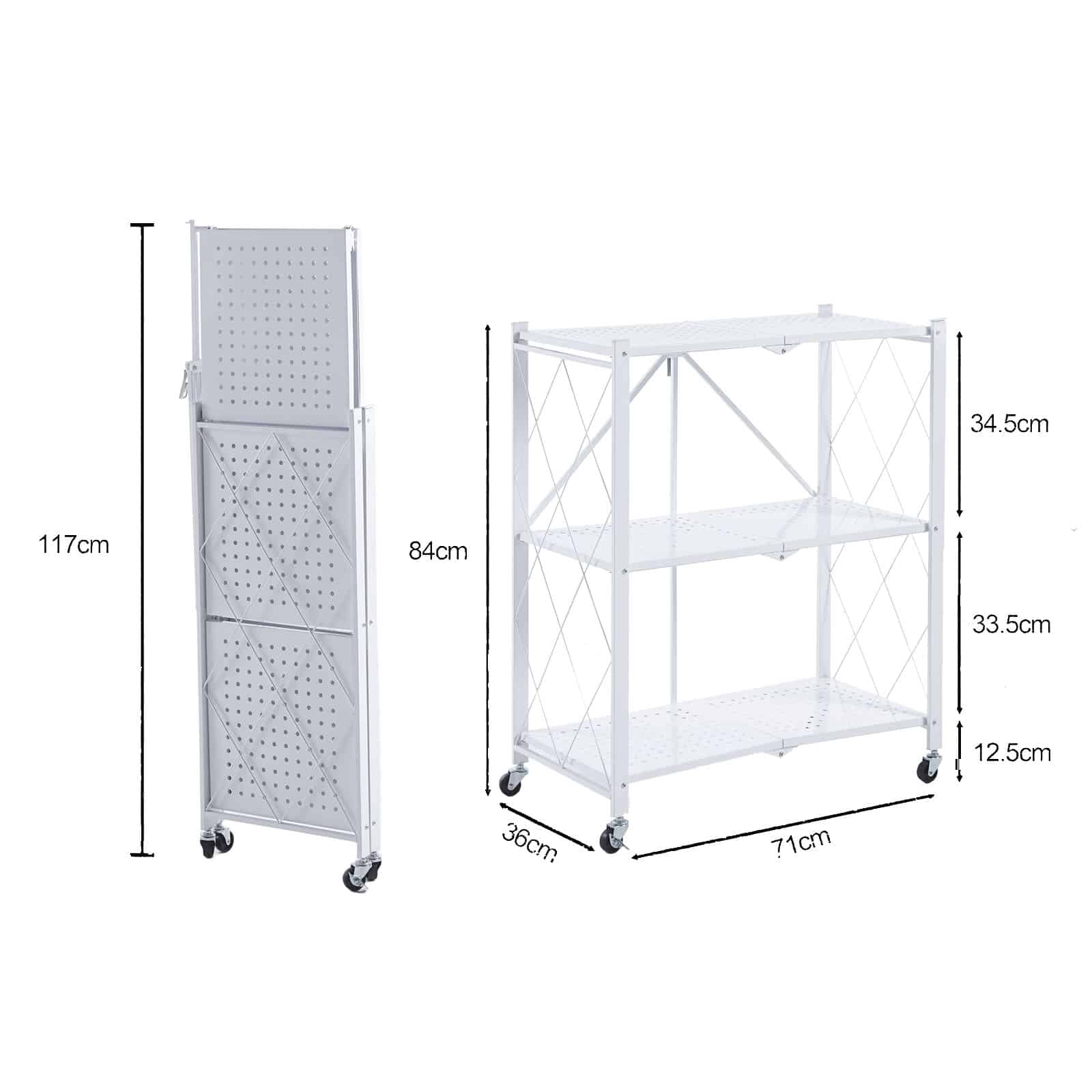 Estante dobrável 71,5x36x84 cm Catter House Kim 84 branca (até 120 kg) Estantería plegable 71,5x36x84 cm CatterHouse Kim 84 blanca (hasta 120 kg)