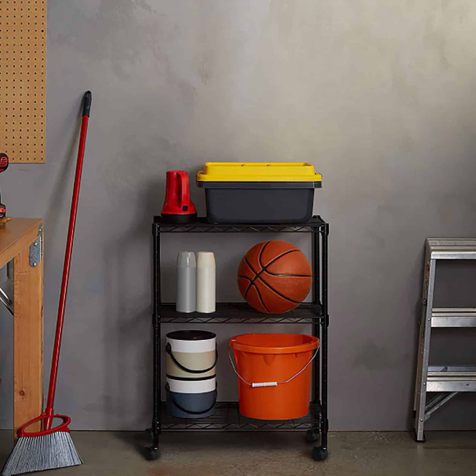 Estante com grelha 56x35x80 cm Catter House Klaus 80 preta (até 105 kg) Estantería rejilla 56x35x80 cm CatterHouse Klaus 80 negra (hasta 105 kg)