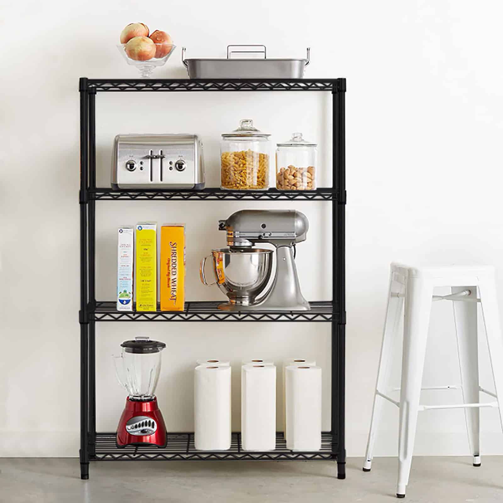 Estante com grelha 56x35x120 cm Catter House Klaus 120 preta (até 140 kg) Estantería rejilla 56x35x120 cm CatterHouse Klaus 120 negra (hasta 140 kg)