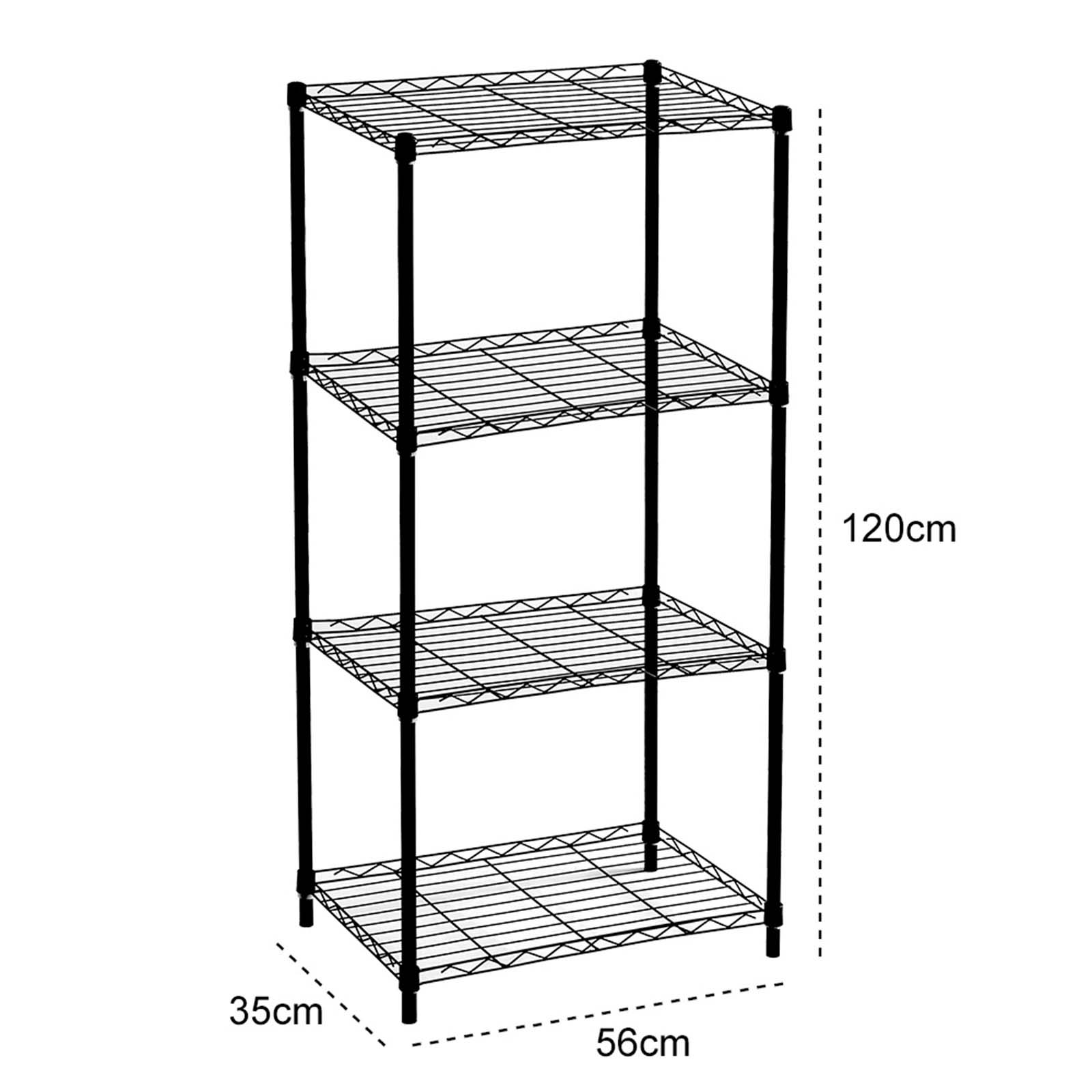 Estante com grelha 56x35x120 cm Catter House Klaus 120 preta (até 140 kg) Estantería rejilla 56x35x120 cm CatterHouse Klaus 120 negra (hasta 140 kg)