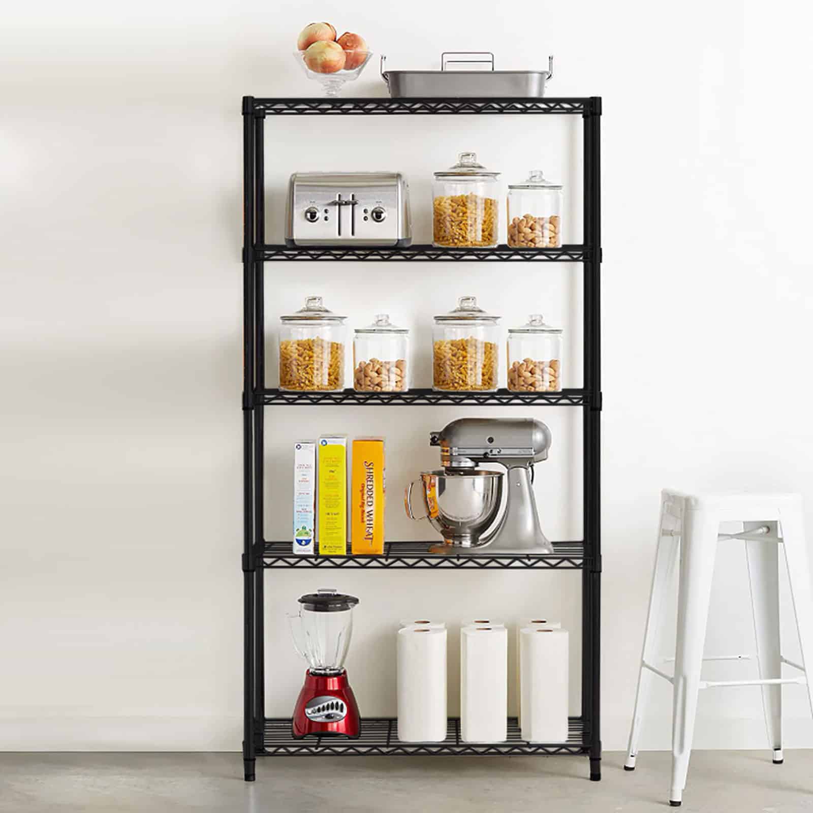 Estante com grelha 56x35x160 cm Catter House Klaus 160 preta (até 175 kg) Estantería rejilla 56x35x160 cm CatterHouse Klaus 160 negra (hasta 175 kg)