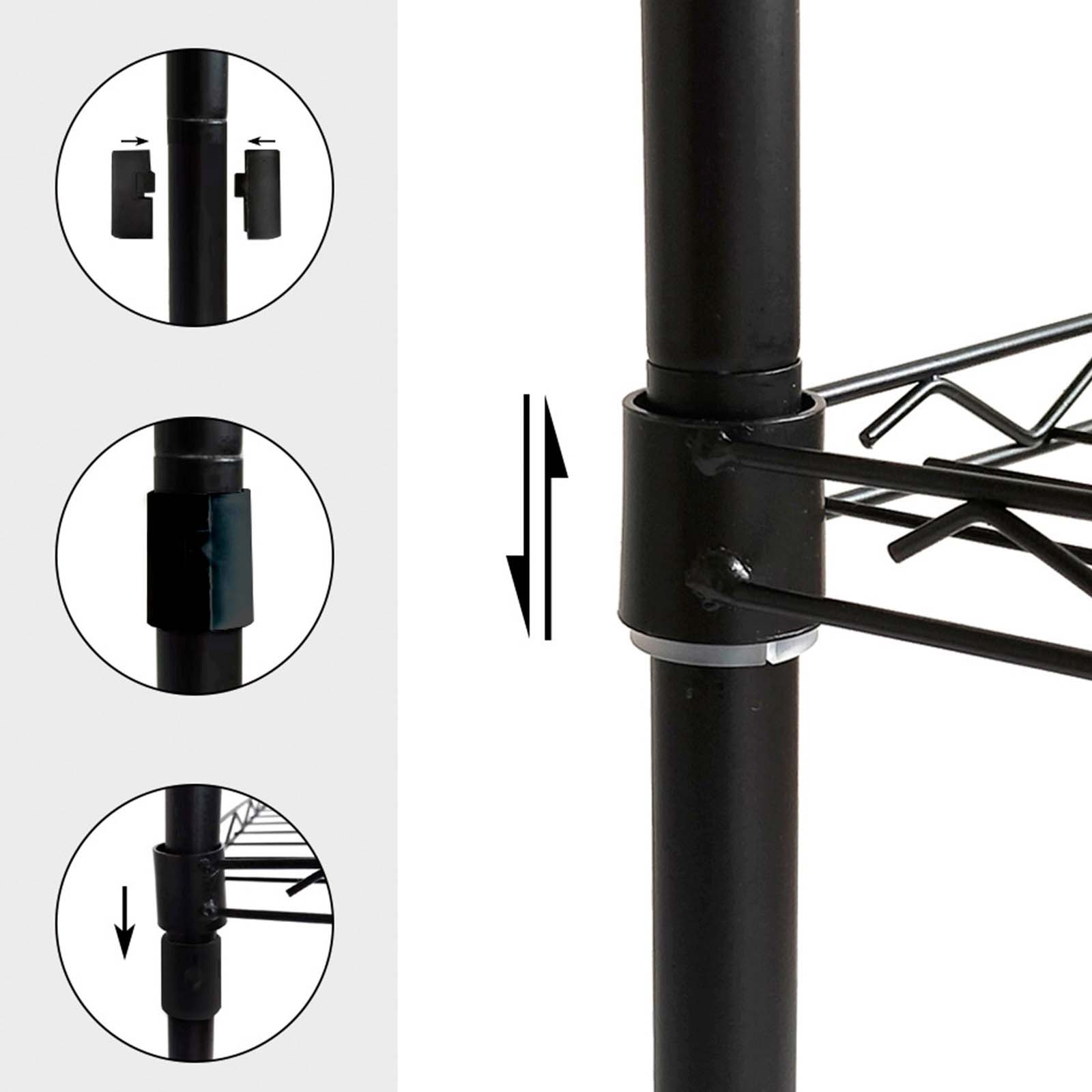 Estante com grelha 56x35x160 cm Catter House Klaus 160 preta (até 175 kg) Estantería rejilla 56x35x160 cm CatterHouse Klaus 160 negra (hasta 175 kg)