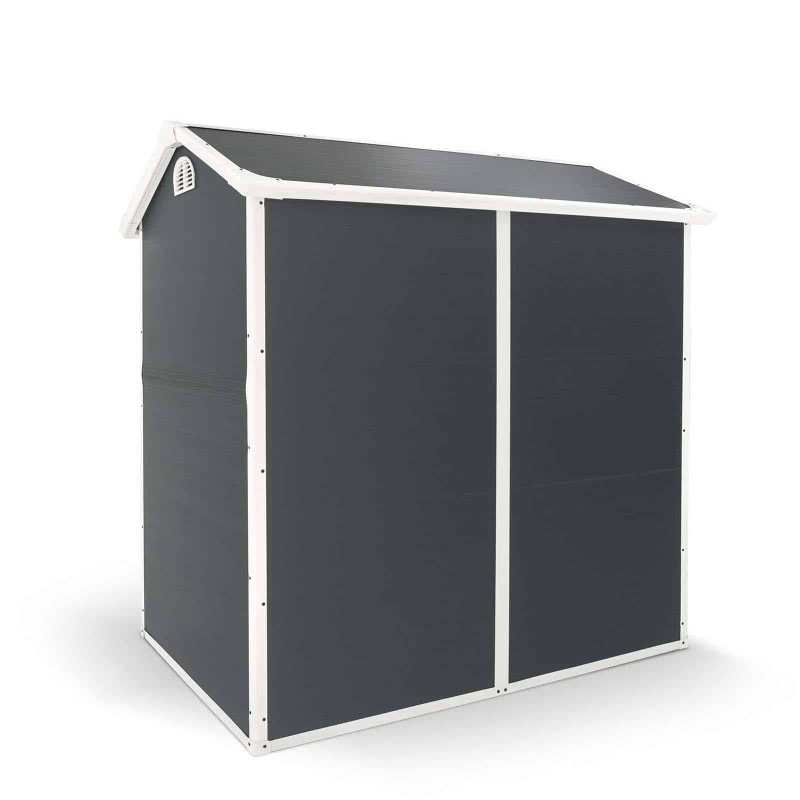 Abrigo de jardim em resina 134x192x204 cm (2,47m²) Marena cinzento Caseta jardín resina 134x192x204 cm (2,47m²) Marena gris