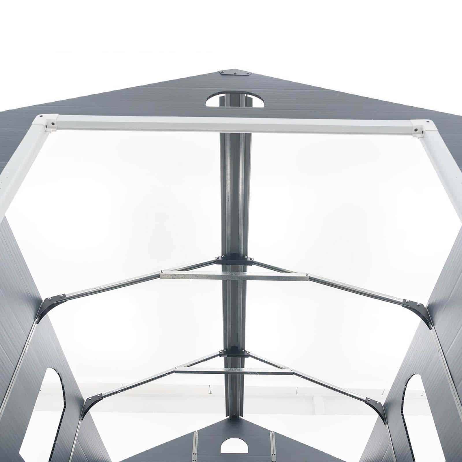 Abrigo de jardim em resina 280x190x226 cm (5.32 m²) New Fiorella cinzento Caseta jardín resina 280x190x226 cm (5,32 m²) New Fiorella gris