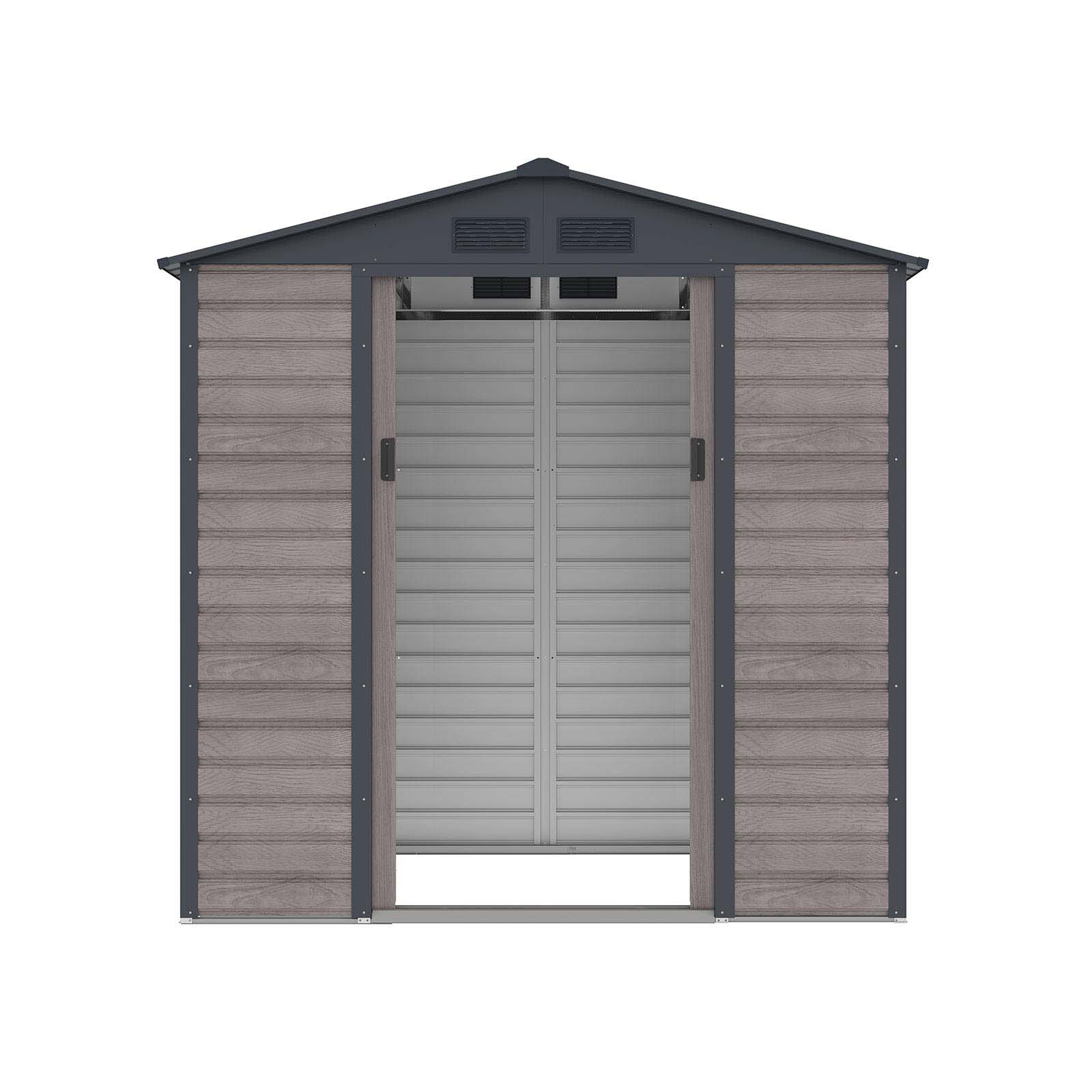 Abrigo de jardim metálico Surrey 2,71 m² imitação madeira Caseta jardín metálica 213x127x211 cm (2,71 m2) Surrey imitación madera