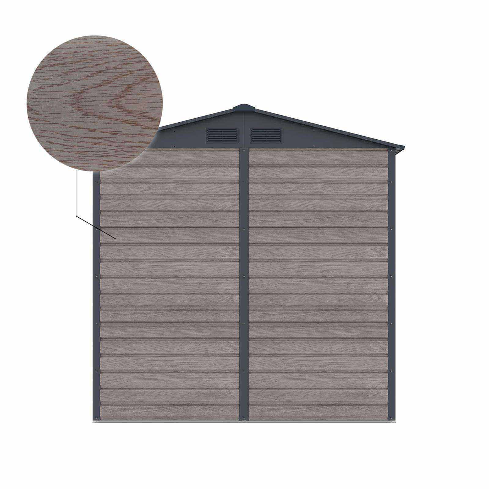 Abrigo de jardim metálico Surrey 2,71 m² imitação madeira Caseta jardín metálica 213x127x211 cm (2,71 m2) Surrey imitación madera