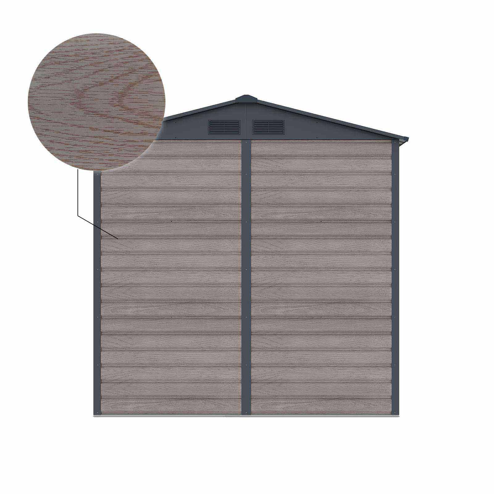 Abrigo de jardim em metal 213x191x211 cm (4,07 m2) Surrey imitação de madeira Caseta jardín metálica 213x191x211 cm (4,07 m2) Surrey imitación madera