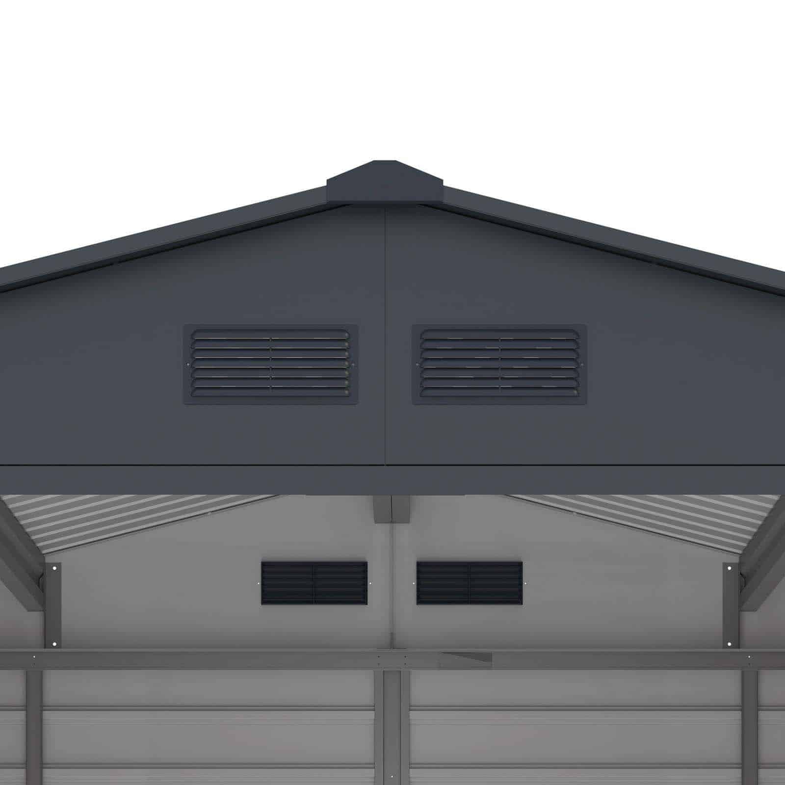 Abrigo de jardim em metal Surrey de 7,06 m² imitação madeira Caseta jardín metálica 277x255x219 cm (7,06 m2) Surrey imitación madera