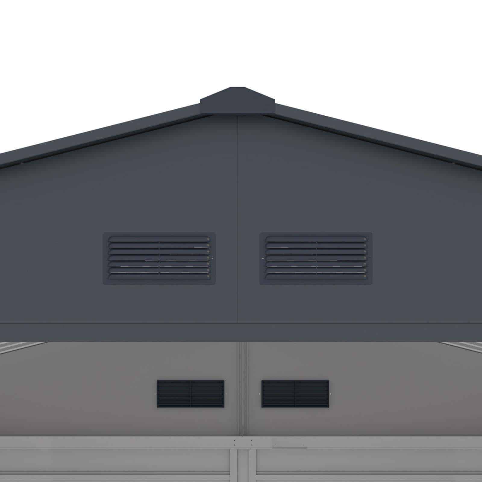 Abrigo de jardim em metal Surrey de 10,85 m² imitação de madeira Caseta jardín metálica 340x319x226 cm (10,85 m2) Surrey imitación madera