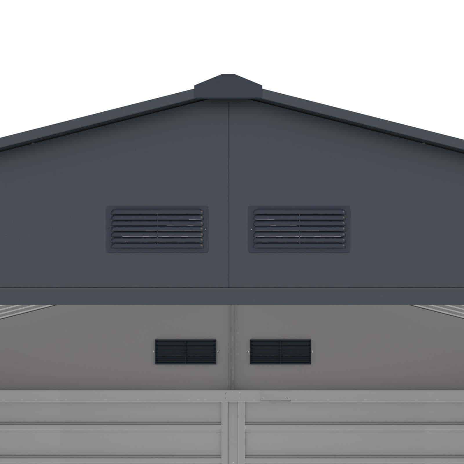 Abrigo de jardim em metal Surrey de 13 m² imitação de madeira Caseta jardín metálica 340x382x226 cm (13 m2) Surrey imitación madera