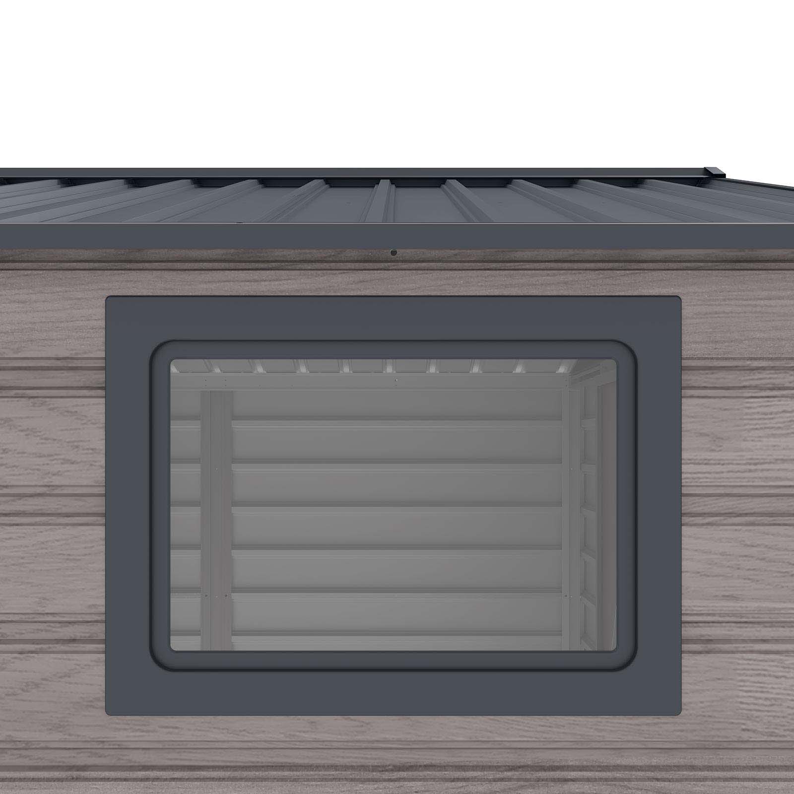 Abrigo de jardim em metal Surrey de 13 m² imitação de madeira Caseta jardín metálica 340x382x226 cm (13 m2) Surrey imitación madera