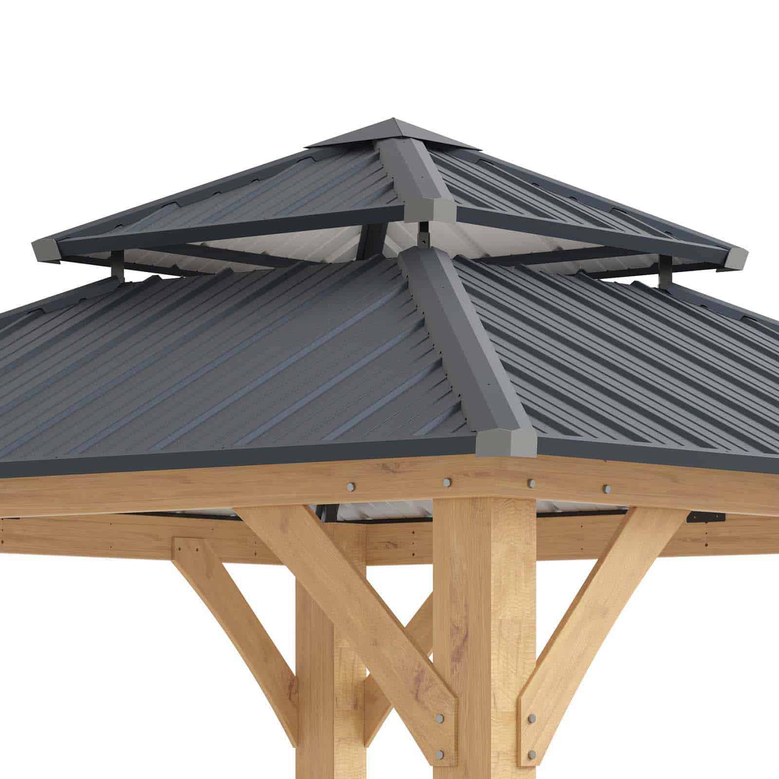 Gazebo de madeira 287x287x300 cm (8,76 m2) Denver Cenador de madera 287x287x300 cm (8,76 m2) Denver