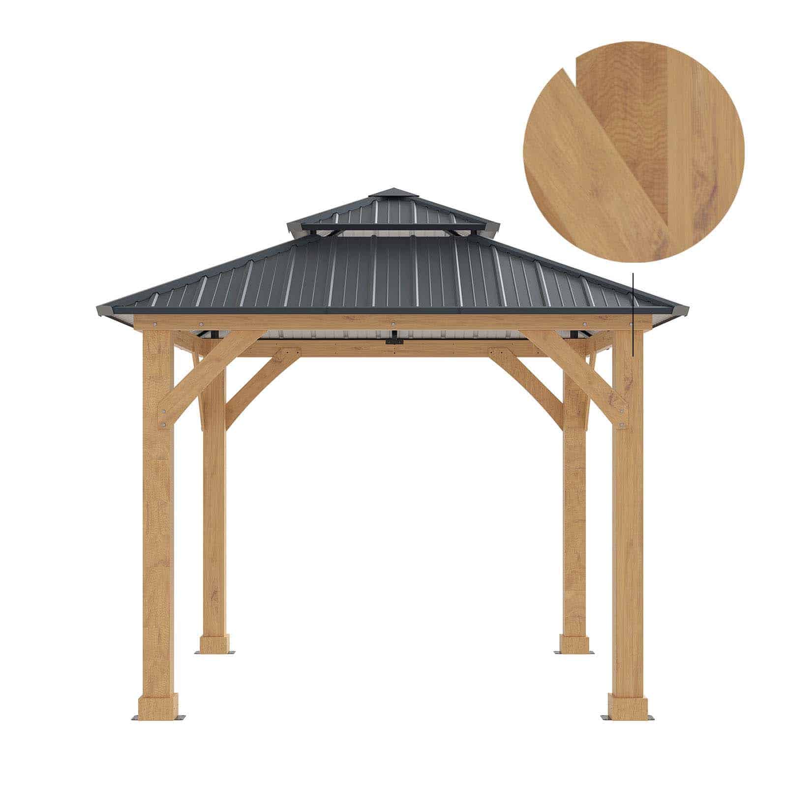 Gazebo de madeira 287x287x300 cm (8,76 m2) Denver Cenador de madera 287x287x300 cm (8,76 m2) Denver