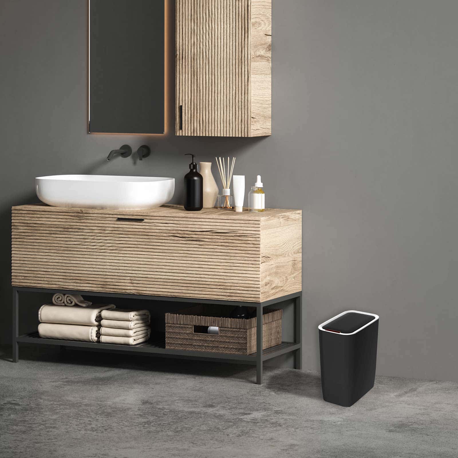 Balde do lixo com abertura automática 25x15,5x30 cm Catter House Cosmos 8L Cubo de basura apertura automática 25x15,5x30 cm CatterHouse Cosmos 8L