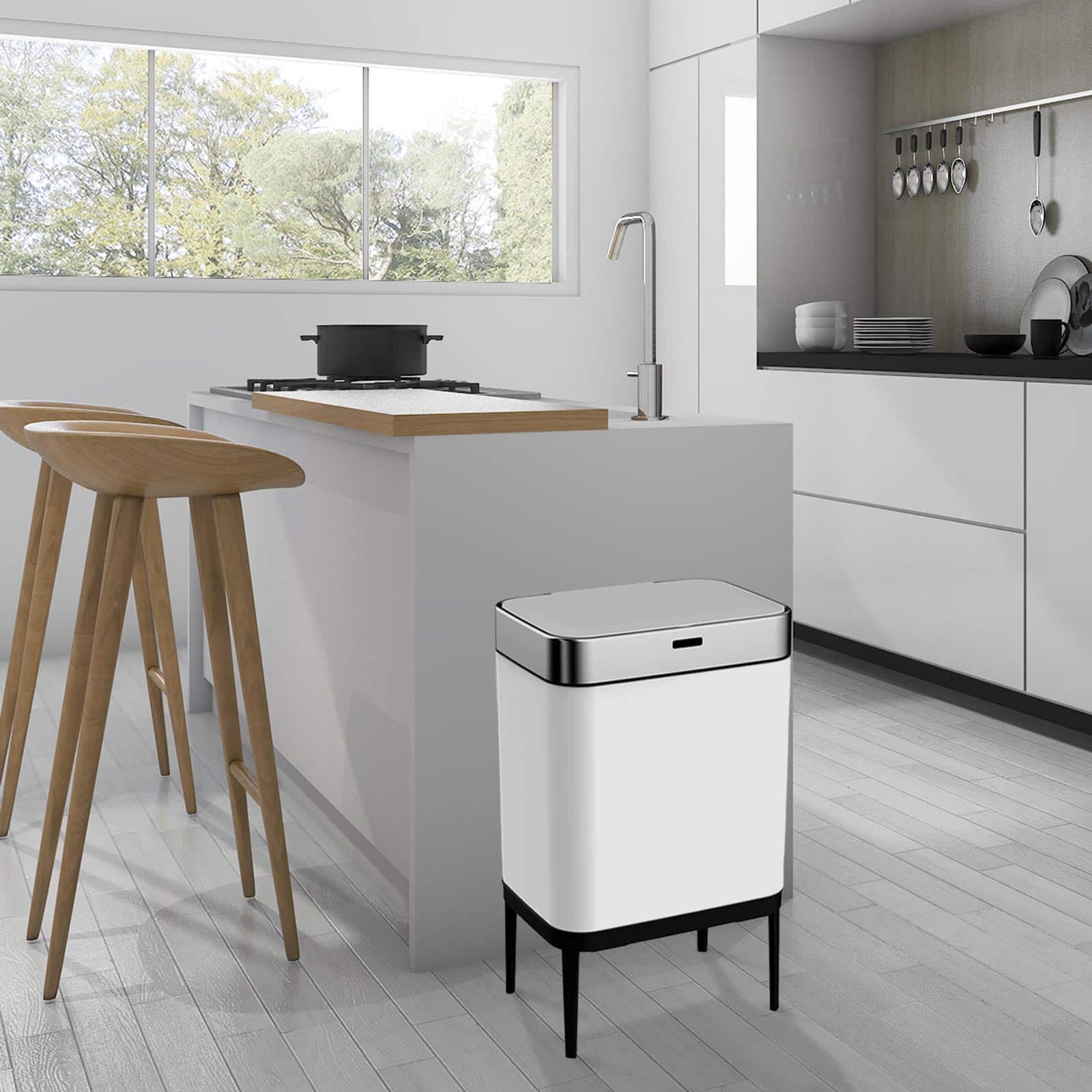 Balde do lixo com abertura automática 42x30x76 cm Catter House Cosmos 60L Cubo de basura apertura automática 42x30x76 cm CatterHouse Cosmos 60L