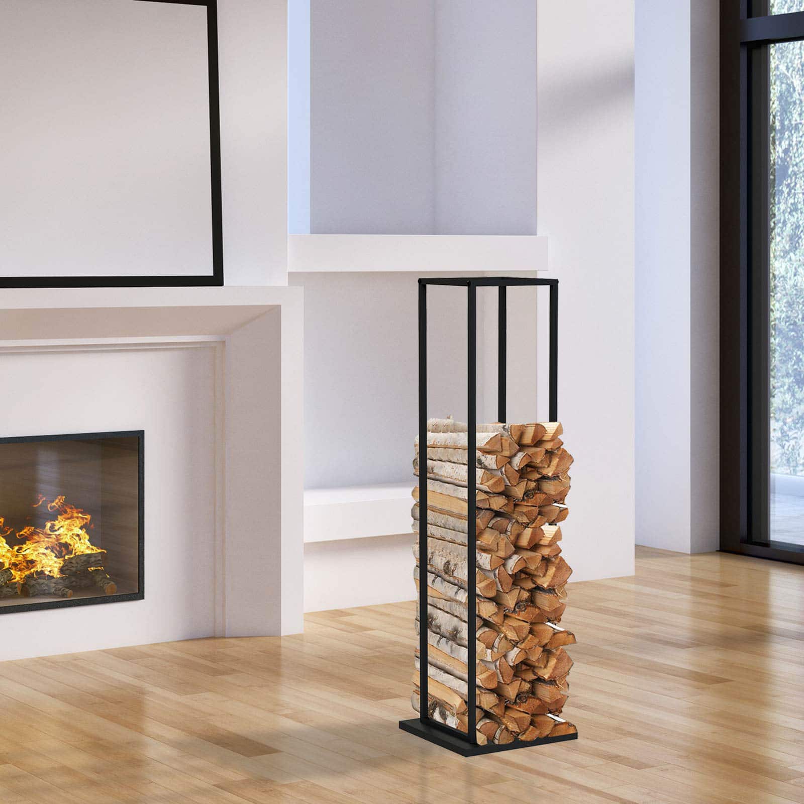 Lenheiro para exterior 33x33x115cm KEKAI Design Leñero exterior 33x33x115cm KEKAI Design