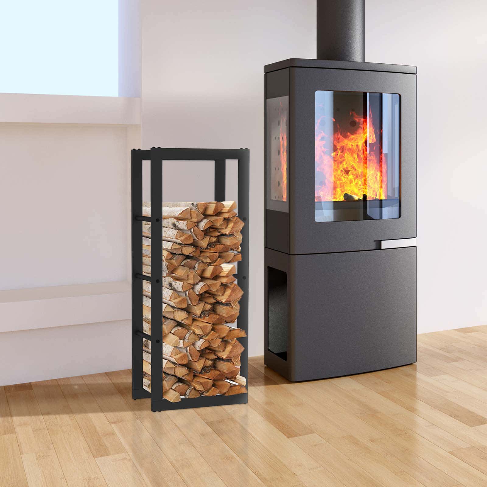 Lenheiro para exterior 40x25x100 cm KEKAI Rack I Leñero exterior 40x25x100 cm KEKAI Rack I