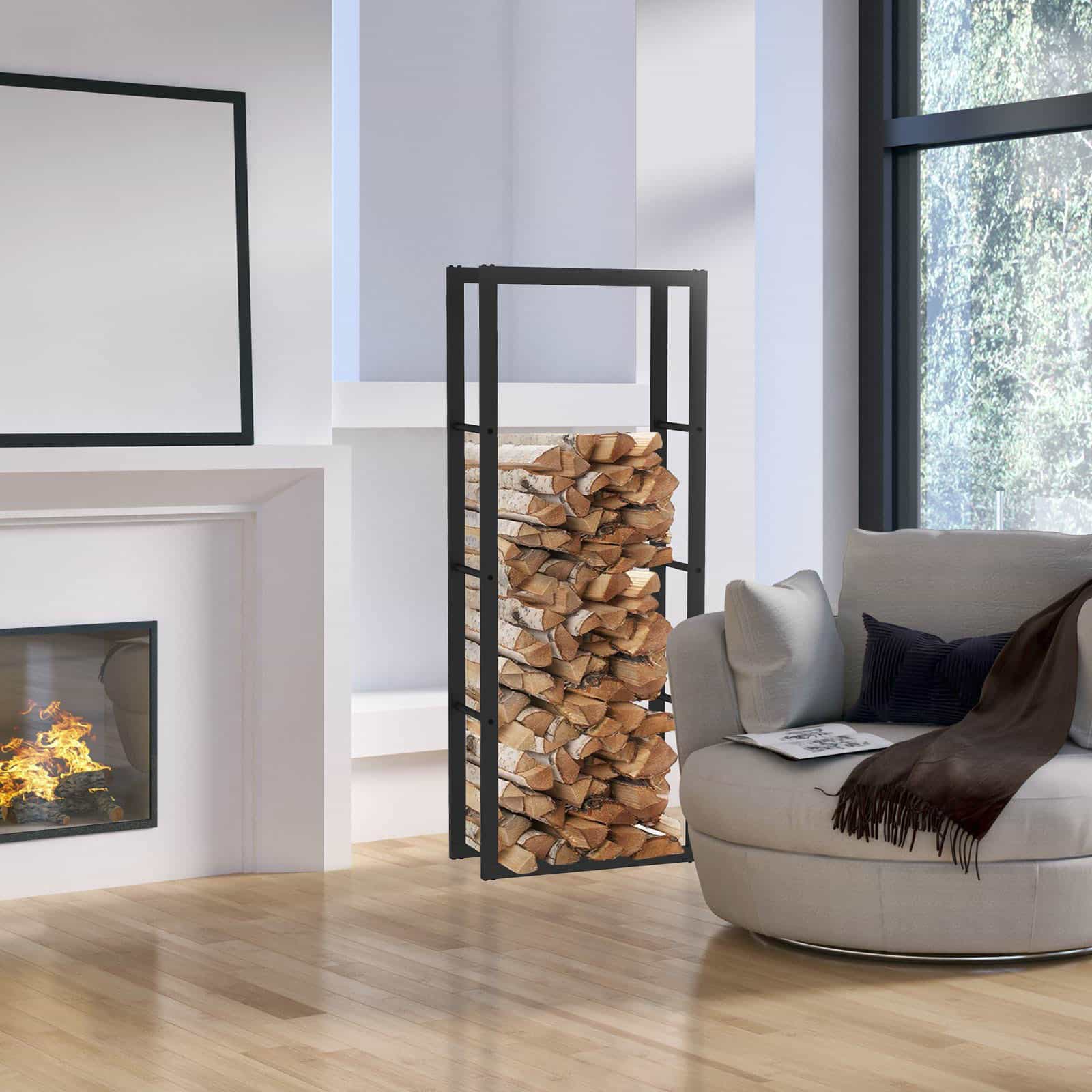 Lenheiro para exterior 60x25x150 cm KEKAI Rack IV Leñero exterior 60x25x150 cm KEKAI Rack IV